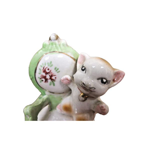 MCM Porcelain Cat On Chair - Japan Mid Century Kitty Kitten Figurine Vintage - Picture 2 of 8